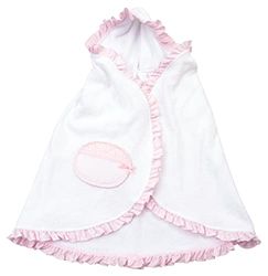 Filet – Cape en éponge Souple pour Envelopper Les bébés/Enfants en Tissu éponge 100% Coton – Blanc, Rose