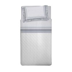 PENSIERI DELICATI Set med 1 mellanstor säng, flanell 100% varm och mjuk bomull, set med lakan 120 x 200 cm, inkluderar underlakan, över och 1 örngott, tillverkat i Italien, 30101 Dublin grå