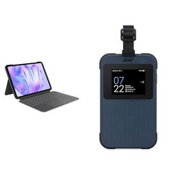Logitech Combo Touch iPad & Acer Connect Enduro M3 5G Router/Mobile