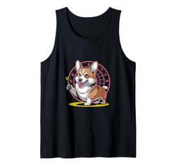 Un Corgi Giocare Freccette Gioco Giocatore Sportivo Canotta
