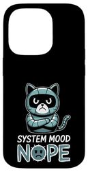 Divertente ingegnere robotico design con robot scontroso Cat Nope Custodia per iPhone 14 Pro