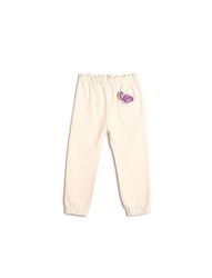 Koton Babygirl Jogger Sweatpants Dinosaur Applique Detail Pocket Cotton, Beige (050), 3-4 jaar