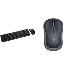 Logitech Wireless Combo Mk220 Tastiera E Mouse, Nero & M185 Mouse Wireless, 2.4 Ghz Con Mini Ricevitore Usb, Durata Batteria Fino A 12 Mesi