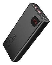 Baseus Batterie Externe 20000mAh, Power Bank 22,5W USB C Chargeur Portable Grande Capacité Rapide avec 3 Ports USB Sortie & Ecran LCD pour iPhone 12 11 XS Pro Max Mini Samsung Huawei et Autres- Noir