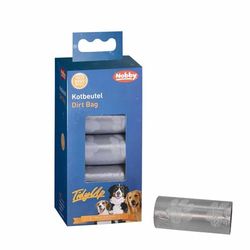 Nobby TidyUp, sacchetti per escrementi con stampa zampe, grigio chiaro, 10 rotoli da 15 sacchetti
