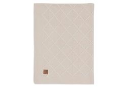 Jollein Couverture pour bébé Check Knit, Oatmeal - 100 x 150 cm - 60% coton, 40% acrylique - Pour lit d'enfant - 1.0 TOG - Certifié Oeko-Tex - Motif tricoté