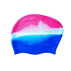 AWOCAN Cuffia da nuoto in silicone, per donne e ragazze, impermeabile, per mantenere i capelli asciutti, antiscivolo e morbida 3D, elastica, resistente, facile da indossare e togliere (rosa)