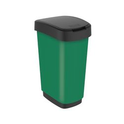 Rotho Twist Papelera 50l con tapa, Plástico (PP) sin BPA, verde, 50l (40.1 x 29.8 x 60.2 cm)