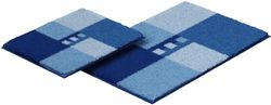 Linea Due bath rug, ultra soft and absorbent, anti slip, MERKUR, 2 pcs set 2 SET, blue