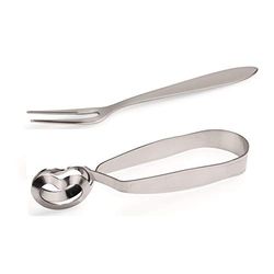 WAS 1446 000 Lot de 2 Couverts à escargots en Acier Chrome-Nickel avec Fourchette de 12 cm et Pince de 15,5 cm