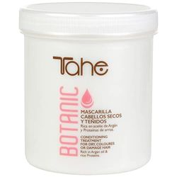 Tahe Botanic Masque protecteur de couleur pour cheveux colorés et secs avec huile d'Argan et protéines de Riz, 700 ml