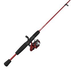 Zebco Slingshot – Ensemble Moulinet et Canne à pêche – Canne à pêche 2 pièces de 1,8 m – Moulinet Taille 20 – Récupération à Droite ou à Gauche – Pré-enroulé avec Ligne Cajun Zebco de 3,6 kg – Rouge