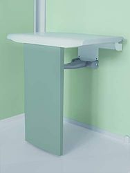 Kinedo Siège de douche pliable (max. 150 kg, assise 45 x 49 cm, avec amortisseur, mécanisme pliable, peu encombrant, blanc SIEGE20
