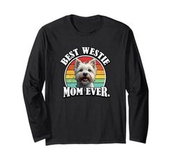 Funny Retro Vintage Mom Westie Lover Maglia a Manica