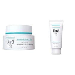 Curel Intensive Moisturiser Face Cream for Dry, Sensitive Skin, 40g & Makeup Remover Cleansing Oil Gel for Dry, Sensitive Skin, 130ml
