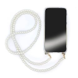 Coque Transparente pour Iphone 14 (6,1) avec Lanière/Bandoulière/Cordon téléphone Perle