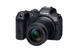 Canon EOS R7 camera spiegelloze camera + RF-S 18-150 mm F3.5-6.3 is STM-lens (DSLR Upgrade, hybride camera, 4K/30p video-opnames, tot 15 fps, WLAN) zwart