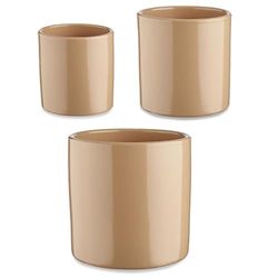 Ibergarden Plantenpotten set 3-delig Ø 14 cm Ø 22 cm Ø 17 cm cilinder beige