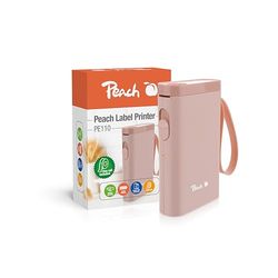 Peach Stampante per etichette, rosa, salvaspazio e senza fili, per creare ordine ovunque | PE110A-pi
