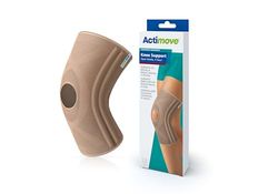 Actimove Everyday Supports Knee Support Open Patella 4 Stays – Helps with Pain Relief and Swelling – For Chronic Knee Pain and Overuse Knee Injuries – Left/Right Wear – Beige, X-Large