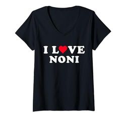 Mujer I Love Noni Matching Girlfriend & Novio Noni Nombre Camiseta Cuello V