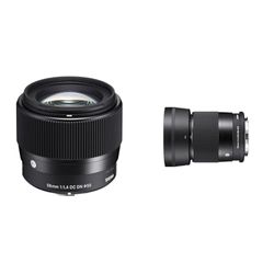 Sigma F1.4 DC DN Contemporary - Objetivo 56 mm para Sony E, Color Negro & 30mm f/1.4 DC DN Contemporary - Objetivo estándar para el Sistema Sony Montura E, Color Negro