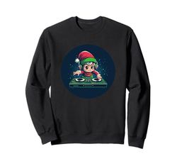 Grazioso costume da elfo di Natale per gli amanti delle feste e dei DJ Felpa