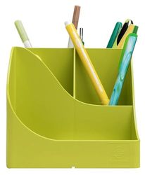 Exacompta - Réf. 695909D - Lot de 4 pots à crayons Pen Wave Pop N'Co - 5 compartiments - 4 compartiments hauts et 1 compartiment bas pour les petits ustensiles - couleurs assorties