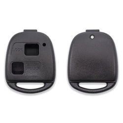 GIANTO Sleutelbehuizing met 2 toetsen, compatibel met Toyota Yaris, Tarago, Corolla, Rav4, Celica, Auris, Tundra, behuizing vervangende afstandsbediening van kunststof, zwart (compatibiliteit