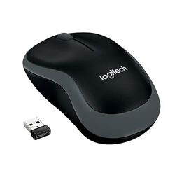 Logitech M185 Wireless Mouse, 2.4GHz with USB Mini Receiver, 12-Month Battery Life, 1000 DPI Optical Tracking, Ambidextrous, Compatible with PC, Mac, Laptop - Grey