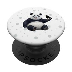 Panda Mirlo Pájaro Aves Biólogo Animal PopSockets PopGrip Adhesivo
