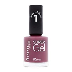 Super Gel Rimmel London por Kate Moss. Conjunto duplo, esmalte de unhas, sombra 12 e camada superior de gel.