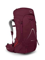 Osprey Aura AG LT Mochilas para mujeres - Suspensión ventilada AntiGravity - Compartimento interno para depósito de hidratación - Cubierta para lluvia incluida, Antidote Purple, M/L, 50 L
