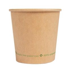50 stuks papieren bekers, 1 muur, kunststof, 120 ml, 230 g/m², Ø 6,3/4,5 x 6 cm, bruin, doos