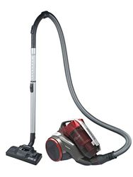 Hoover Khross KS50PET Aspirador sin Bolsa, Multiciclónico, Cepillo Pelo Mascota, Alfombras, Parquet, Accesorios a Bordo, Filtro EPA, 1.8L, 78dB, 550 W, Cable 7.5m, Plástico, Marrón/ Rojo/ Gris