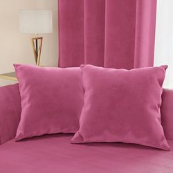 PETTI ARTIGIANI ITALIANI - 2 Cojines de Terciopelo con Relleno para Sofá y Cama, Fundas de Cojín Decorativas con Bolsillo, 50x30 cm, Fucsia