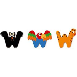 SCRATCH Alle andere mobiliteiten, decoratie en opslag voor kinderen SCRATCHScratch Deco: Wooden Letter 'W', 3 asstd, stijlen, 3 lijm included, on Card, meerkleurig (meer dan een)