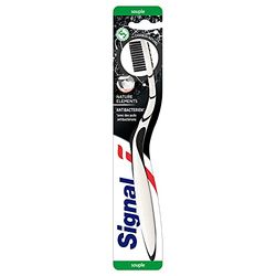 Signal Nature Elements - Spazzolino da denti X12 morbido, morbido antibatterico, infuso con carbone, igiene buco-dentale, confezione da 12