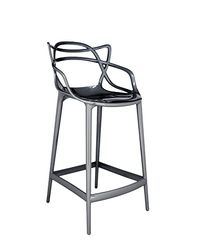 Kartell Masters Stool, falha metalizado, titânio, H. 65 cm