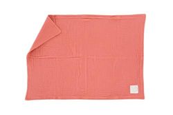 Träumeland Babydeken van mousseline abrikoos, 75 x 100 cm - veelzijdige knuffeldeken, extra behaaglijk - perfect ook als onderlegger, borstvoedingsdoek of zonwering te gebruiken
