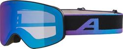 ALPINA Fernie Q-LITE OTG-skibril met gespiegelde, contrastversterkende en gepolariseerde OTG-skibril met 100% uv-bescherming voor volwassenen, zwart-oil mat, eenheidsmaat