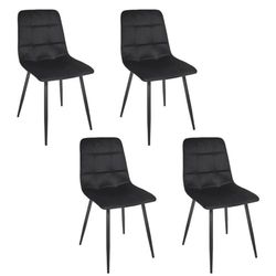 HOME DECO FACTORY, HD0325-Juego de 4 Negras Mateo Les P'Tits Prix, Muebles, Mesa, Silla, 45 x 88 x 52 cm, Altura del Asiento: 48 cm, Color