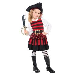 amscan Little Lass piratenkostuum voor meisjes, leeftijd 6-8 jaar, boekenweek