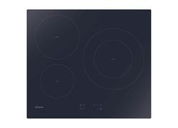 Candy CI633C/M1 - Placa de inducción de 60 cm, 3 fuegos, 7200 W, negro, 9 niveles de potencia, temporizador, controles táctiles, seguridad infantil