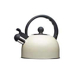KitchenCraft Living Nostalgia Stove Top Kettle, assobio, indução, garantia KitchenCraft de 10 anos, metal, 1,3 litros, creme