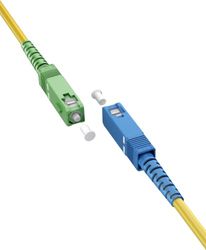 goobay 59658 glasvezelkabel (FTTH) / single-mode (OS2) simplex/SC APC (8°) mannelijk naar SC-UPC (8°) mannelijk/glasvezelkabel / 1 meter