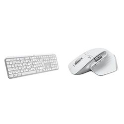 Logitech MX Keys S Trådlöst Tangentbord, låg profil, tyst skrivning, programmerbara tangenter, Pan Nordic QWERTY, Logitech MX Master 3S - Trådlös mus för topprestanda med ultrasnabb scrollning