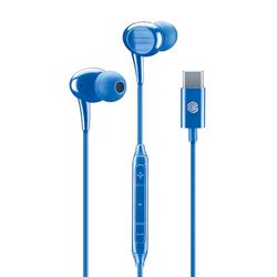 Music Sound - In-ear hoofdtelefoon - Bedraad hoofdtelefoon met microfoon - USB-C compatibiliteit - Metalen details - Blauw