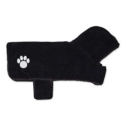 Bone Dry Pet Grooming Towel Collection Ensemble de séchage en Microfibre absorbante brodée 38,1 x 76,2 cm, Noir, 3 pièces