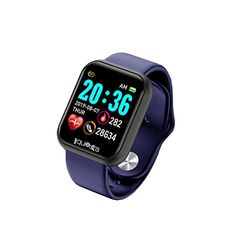 RF Distribution Power Color Smartwatch, fitness voor heren en dames, stappenteller, hartslagbewaking, slaap en gezondheid, meldingen, zwarte behuizing met zwarte armband en extra blauwe armband